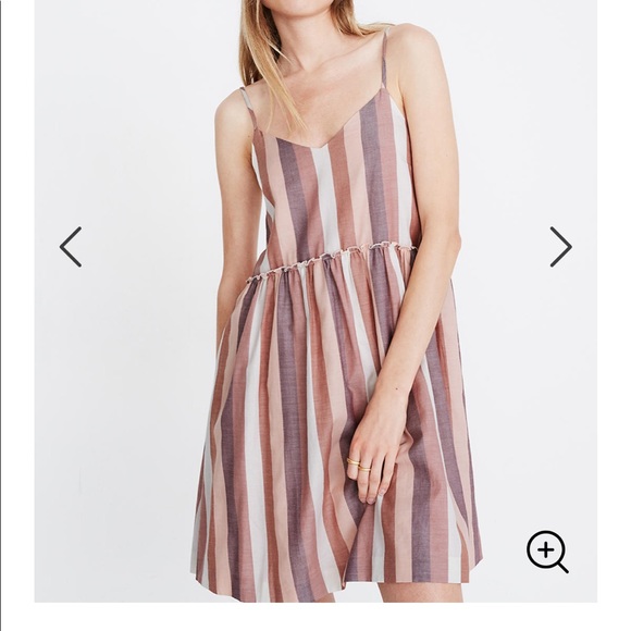 Madewell Dresses & Skirts - Madewell Ruffle Waist Babydoll Striped Cami Dress